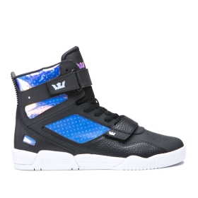 Supra Mens BREAKER Black/ Chameleon High Top Shoes | CA-83893